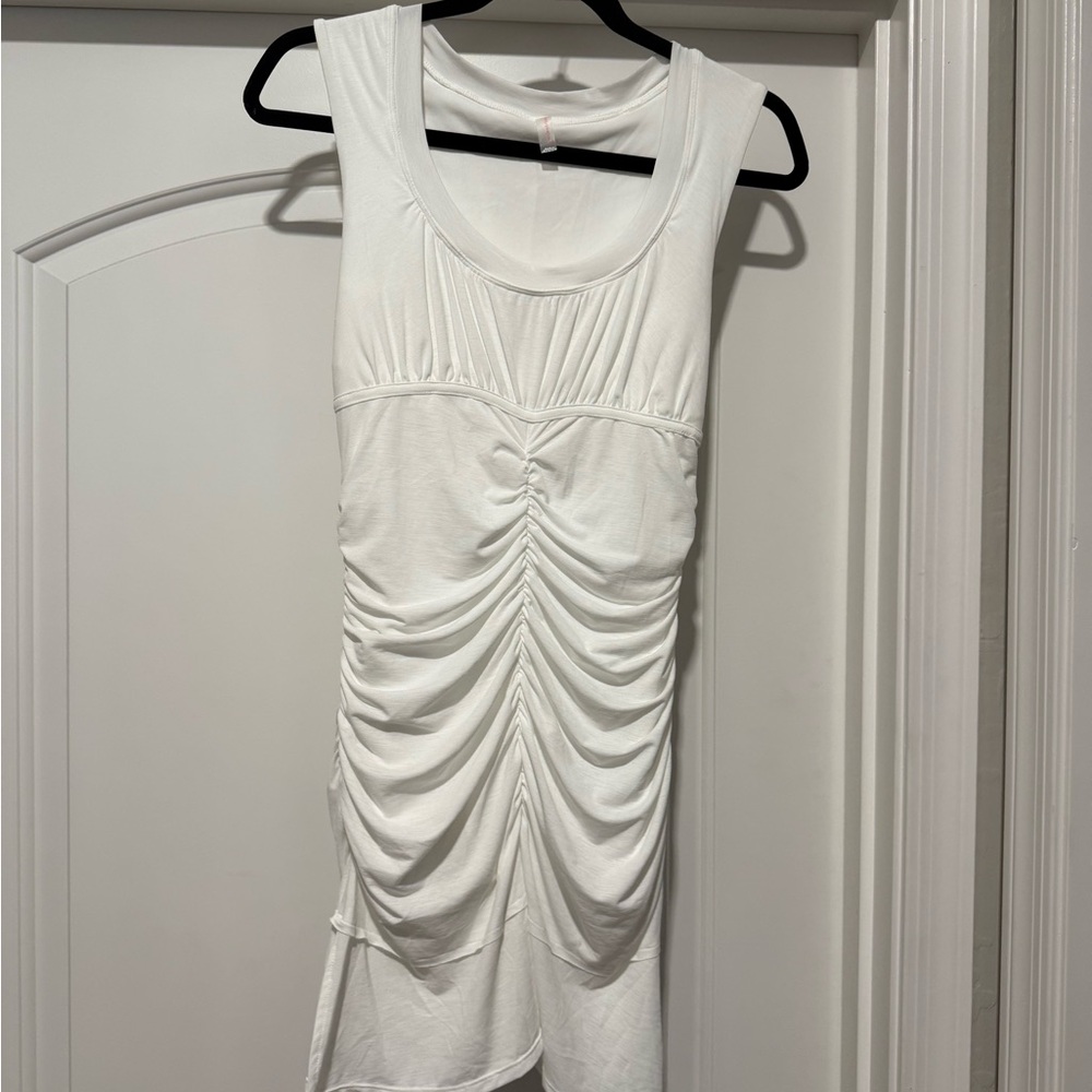 FP Movement by Free People White Ruched Mini Dress